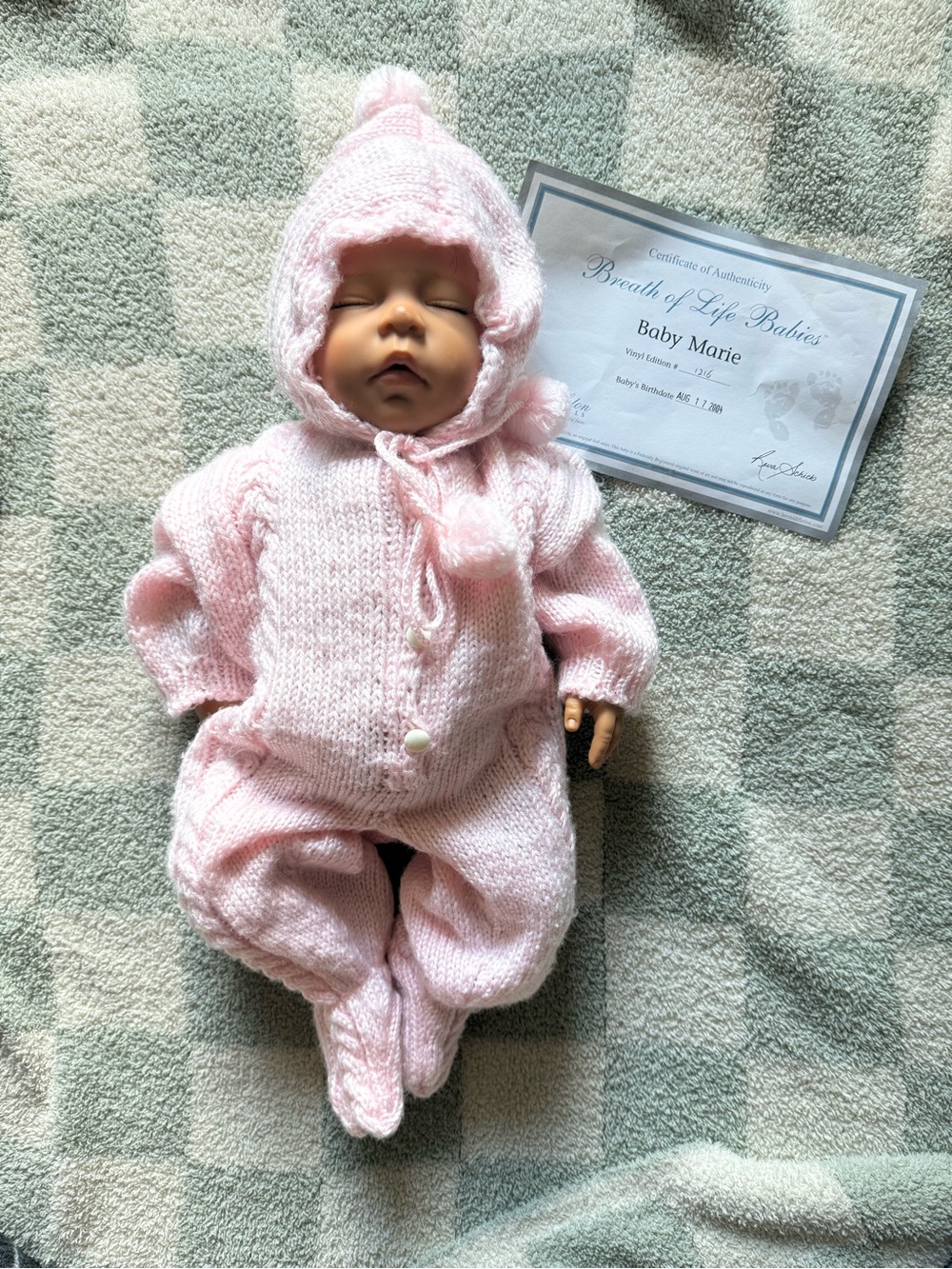 Lee Middleton Authentic “Baby Marie” doll signed by Reva Schick
